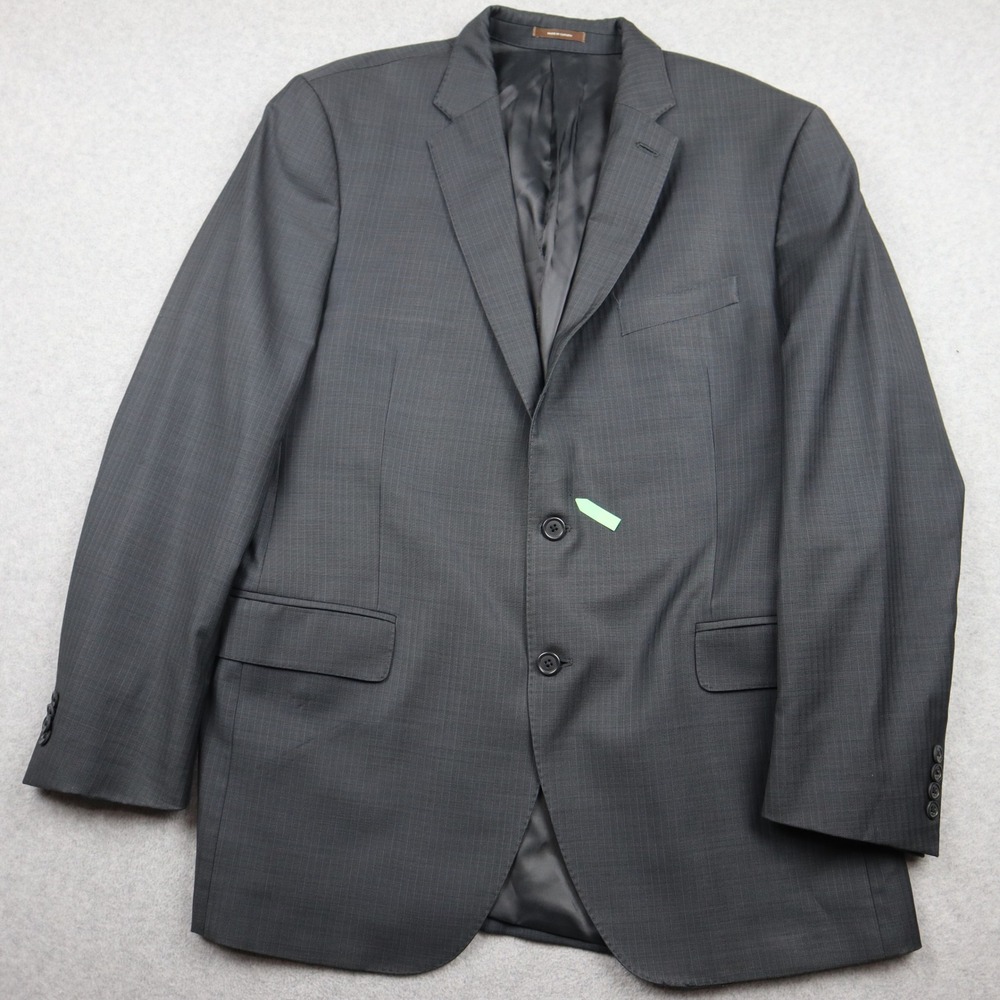Peter Millar Wool Blazer Mens 44T Gray Herringbone 2-Button Wool Suit Jacket